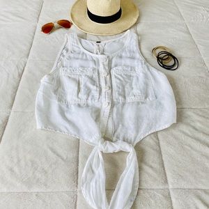 🔻 Free People Sleeveless Button Down Front Tie